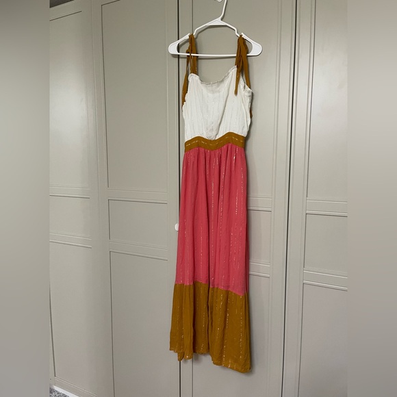 FRNCH Ingrid Color Block Maxi Dress in Ocre - Picture 7 of 16